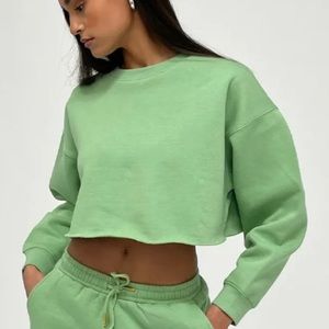 WeWoreWhat | Cropped Green Sweatshirt